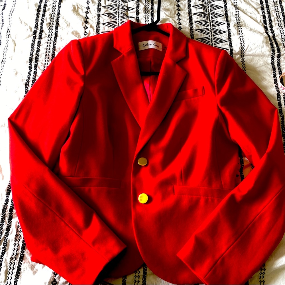 Womens red CK blazer size M